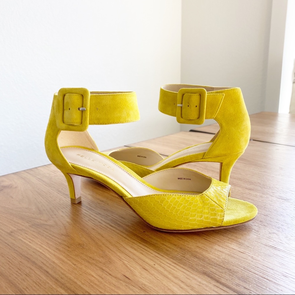 (NWT) Pelle Mode Berlin Peep Toe Kitten Heel Suede